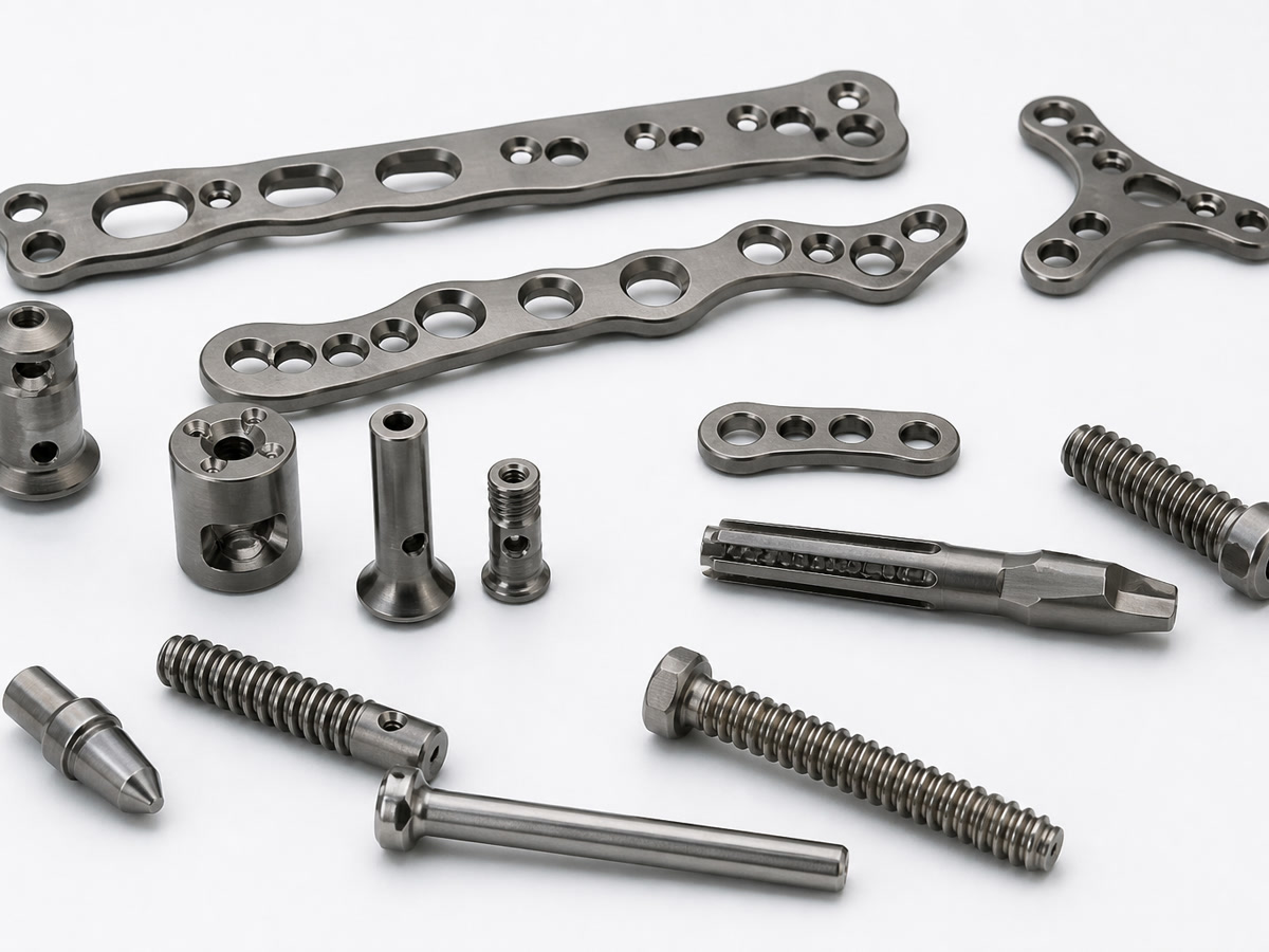 Implant-grade titanium CNC machined components